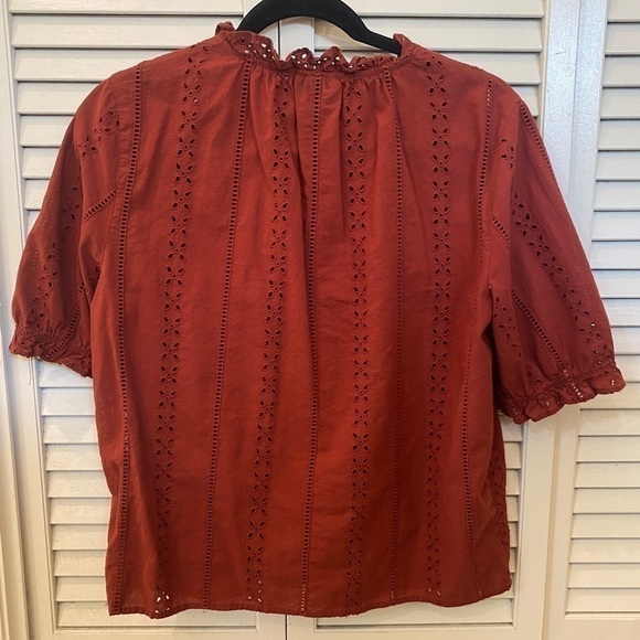 Universal Thread Rust Eyelet Blouse - Picture 3 of 5